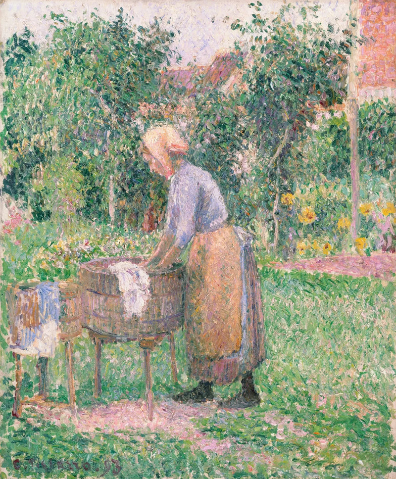 En tvätterska i Éragny - Camille Pissarro