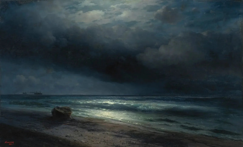 En natt under månljuset till sjöss - Ivan Aïvazovski
