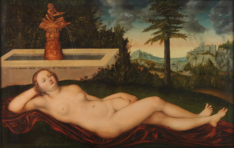 En nymf vid en fontän - Lucas Cranach den äldre