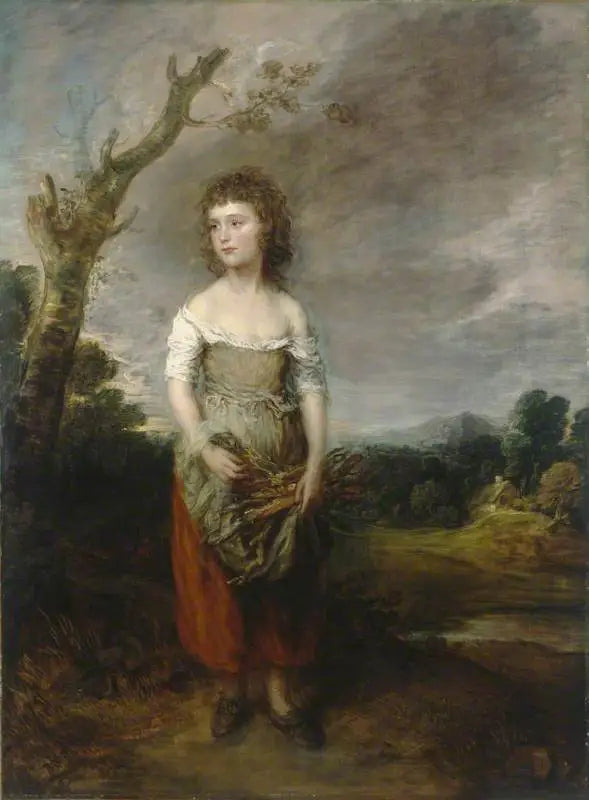 En bondkvinna som samlar knippen i en skog - Thomas Gainsborough