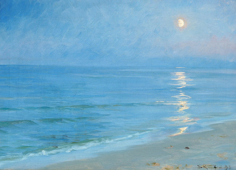 En strand i Skagen i månljus - Peder Severin Krøyer