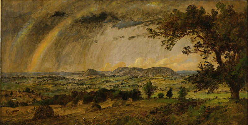 En tillfällig regnväder över Adam och Evas berg - Jasper Francis Cropsey