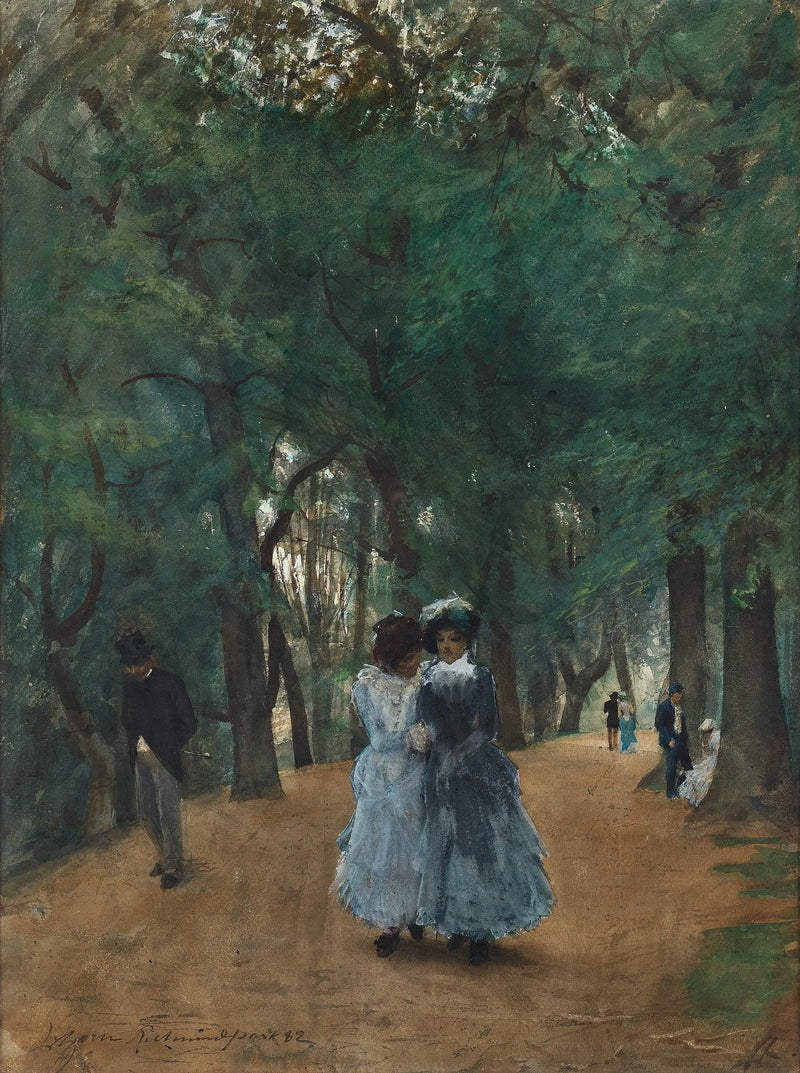 En promenad i parken - Anders Zorn