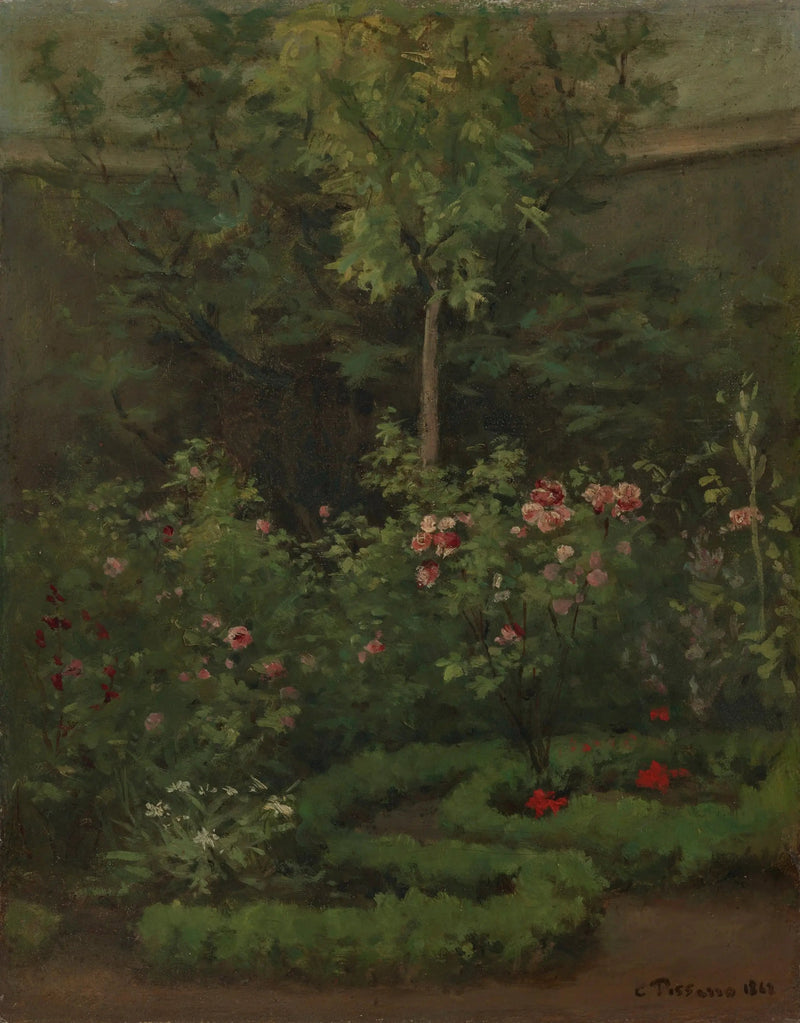 En rosenträdgård - Camille Pissarro