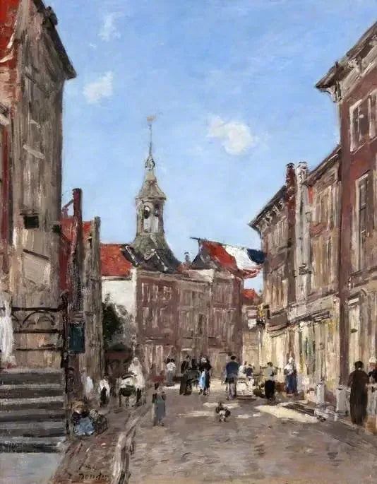 En gata i Dordrecht - Eugène Boudin