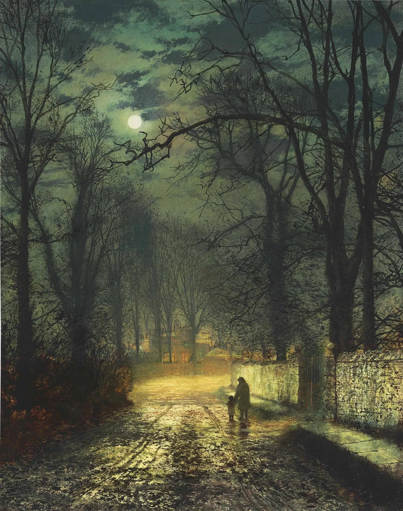 En gränd i månsken - John Atkinson Grimshaw