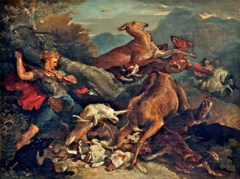 En jaktscen - Edwin Henry Landseer