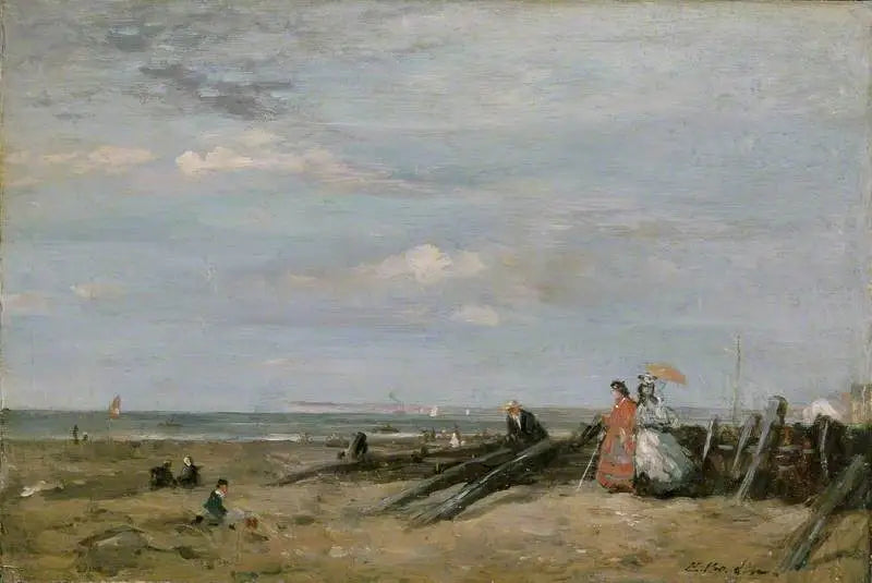 En strandscen i Trouville - Eugène Boudin