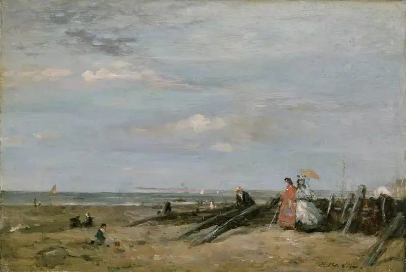 En strandscen i Trouville - Eugène Boudin