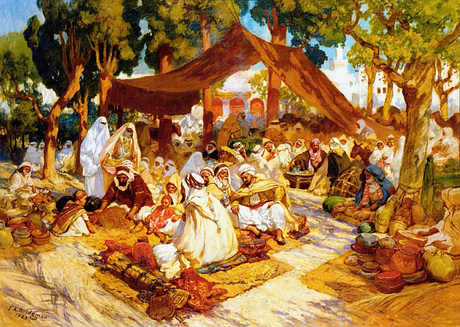 En samlingskväll i ett algeriskt läger - Frederick Arthur Bridgman