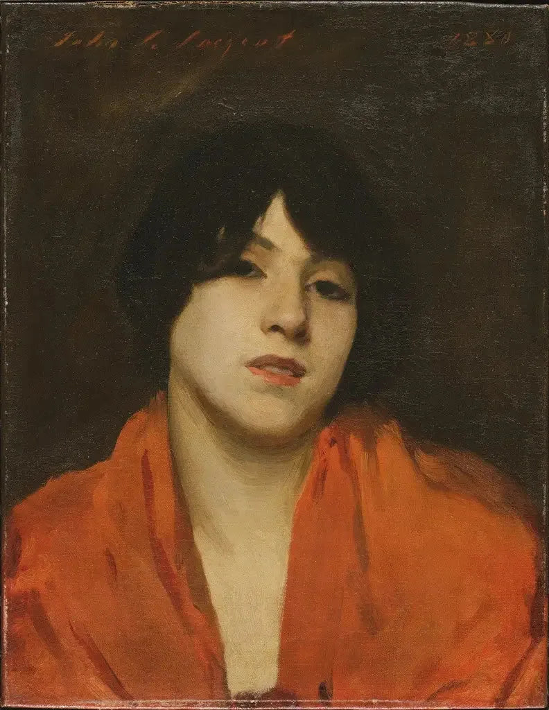 En venetianska i scharlakansröd sjal ("Gigia Viani") - John Singer Sargent