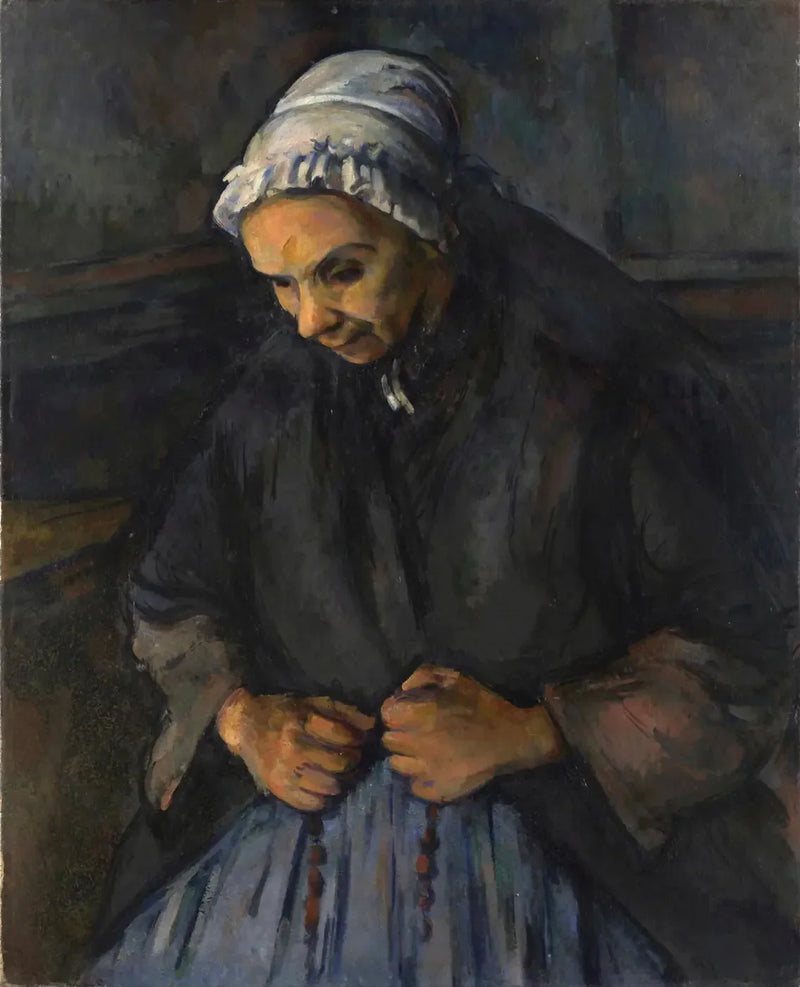 En gammal kvinna med ett rosenkrans - Paul Cézanne
