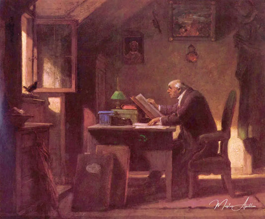 Une visite - Carl Spitzweg - Reproductions de tableaux et peintures haut de gamme