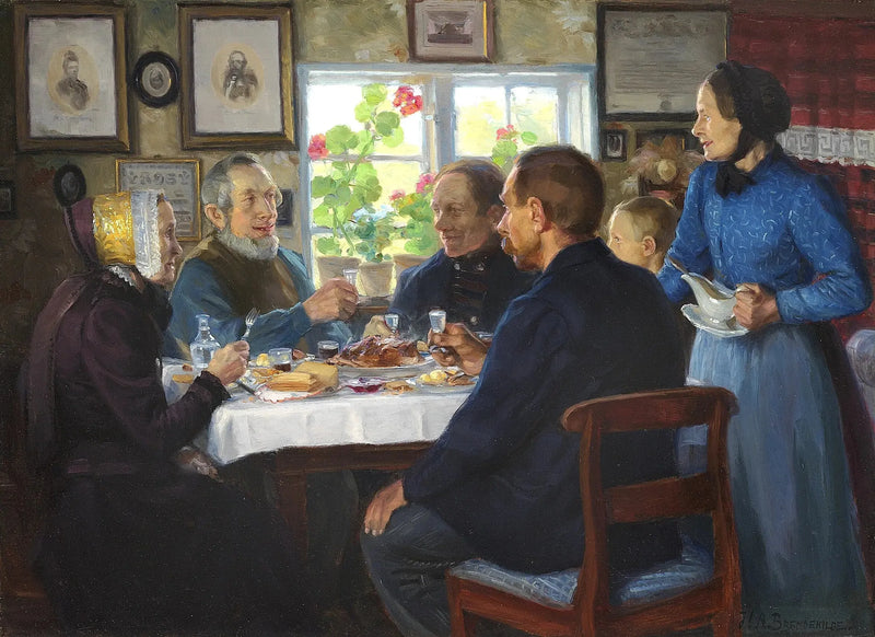 Ett besök hos vävaren Hans Nielsen i Abbednæs. - H. A. Brendekilde