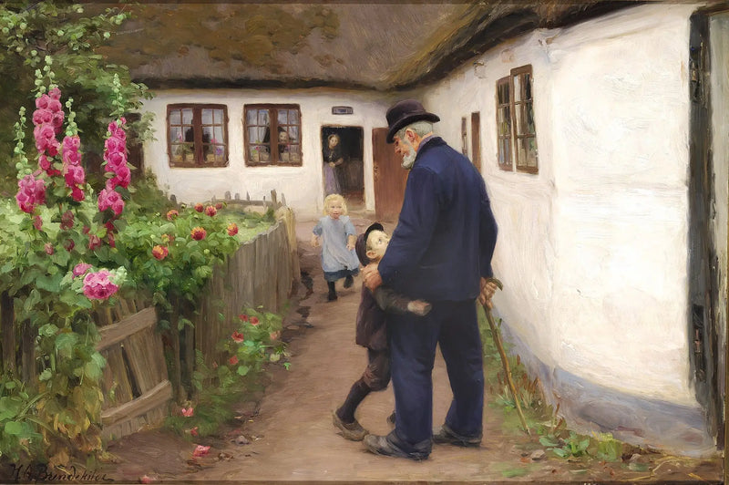 En farfarsbesök. - H. A. Brendekilde
