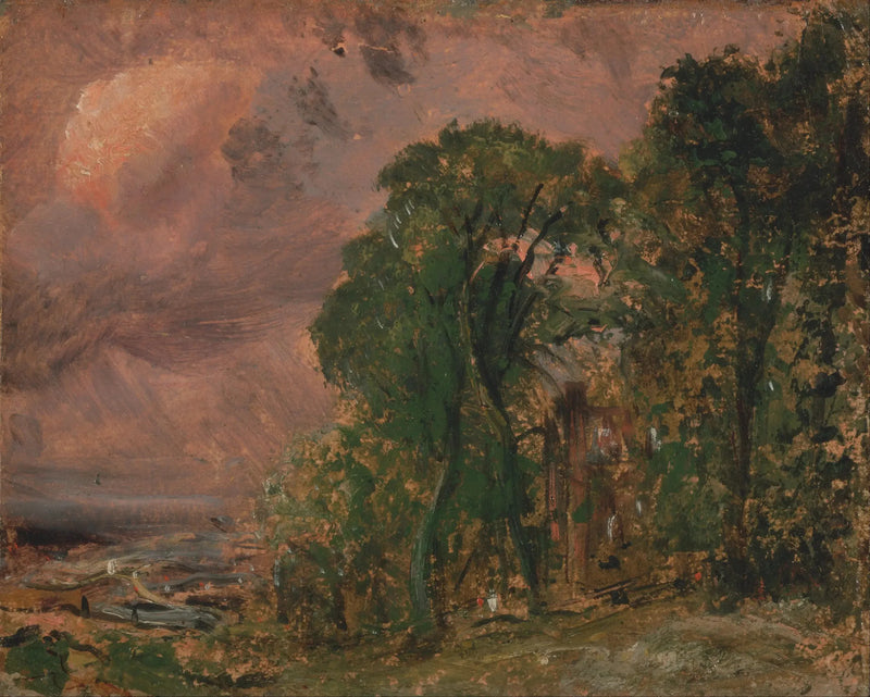 En vy över Hampstead under åskväder - John Constable