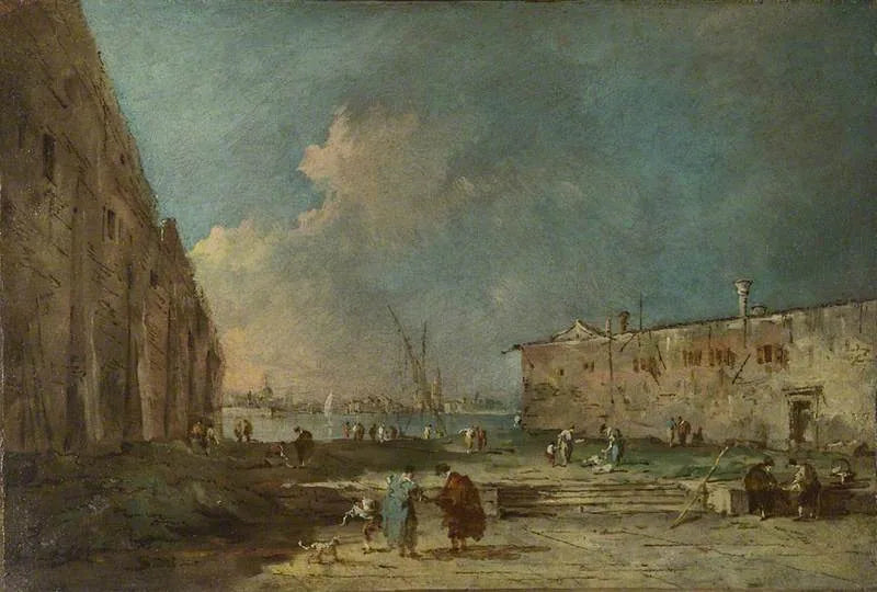 En vy nära Venedig (?) - Francesco Guardi