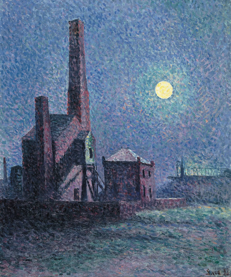 Fabrik i månljus - Maximilien Luce