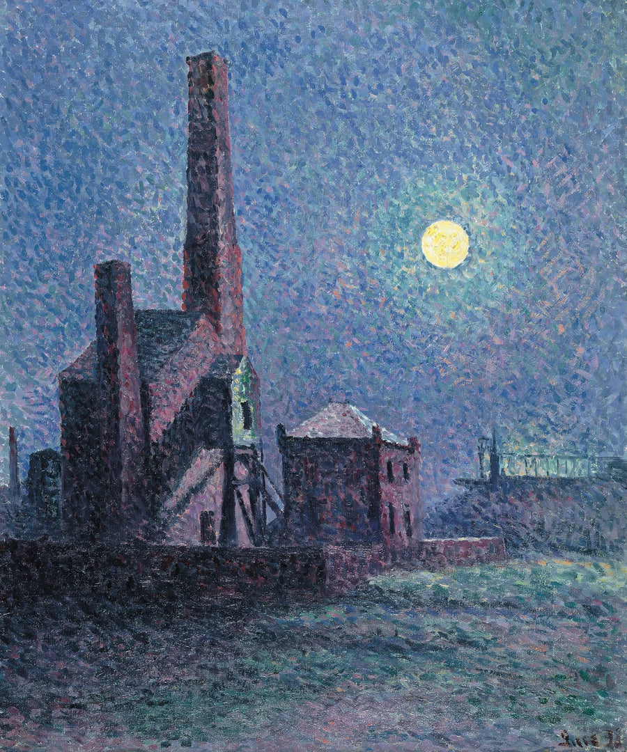 Fabrik i månljus - Maximilien Luce