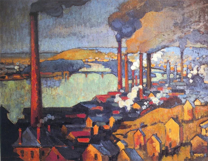 Usines à Eauplet - Robert Antoine Pinchon image 1 copie de tableau peinte à la main