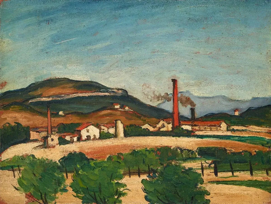 Fabriker nära Mont de Cengle - Paul Cézanne
