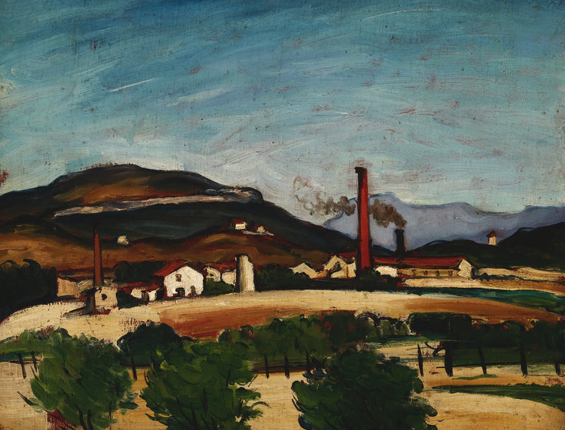 Fabriker nära Mont de Cengle - Paul Cézanne