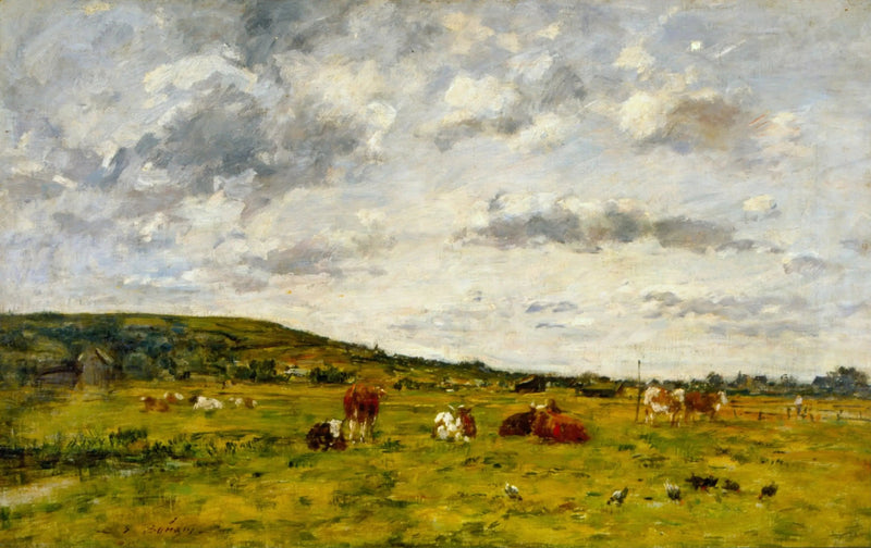 Kor på bete - Eugène Boudin