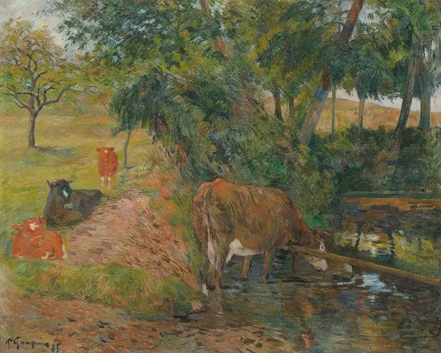 Kor nära Dieppe, eller Kor i vila - Paul Gauguin