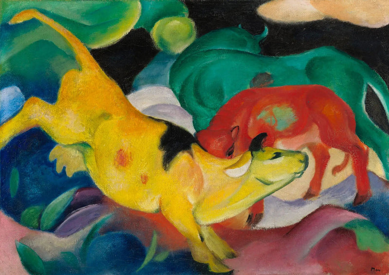 Röda Gröna Gula Kor - Franz Marc