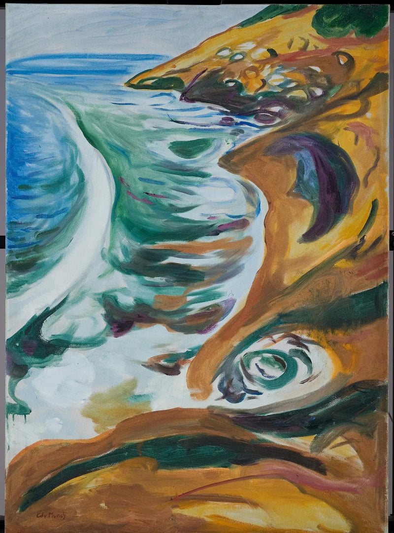 Vågor som slår mot klipporna - Edvard Munch