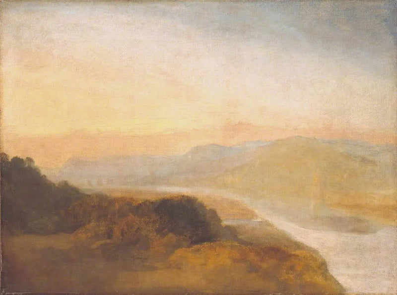 Dal med en Avlägsen Bro och Torn - J. M. W. Turner