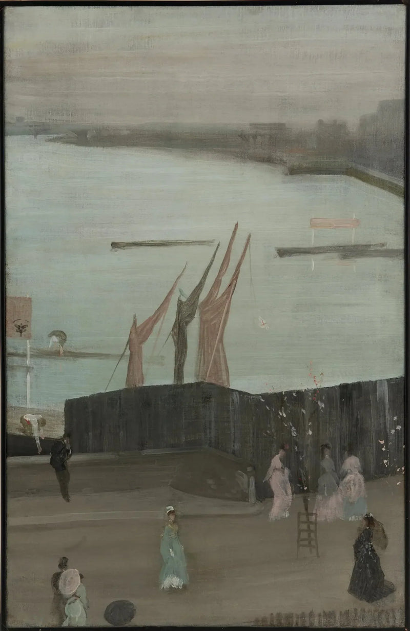 Variationer i rosa och grått: Chelsea - James Abbott McNeill Whistler