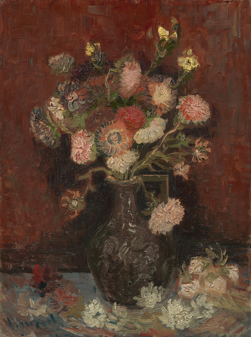 Vas med kinesiska astrar och gladioler - Vincent van Gogh