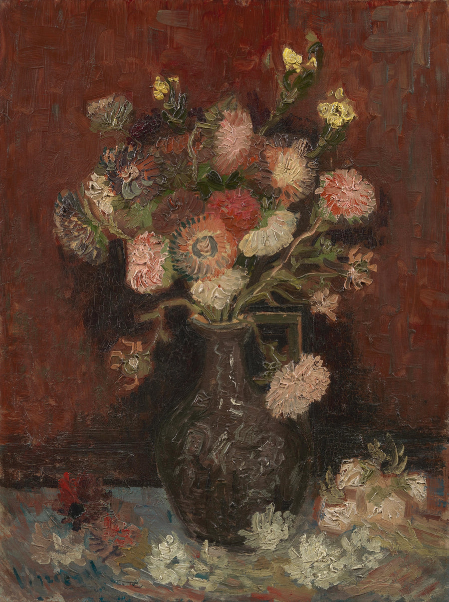 Vas med kinesiska astrar och gladioler - Vincent van Gogh