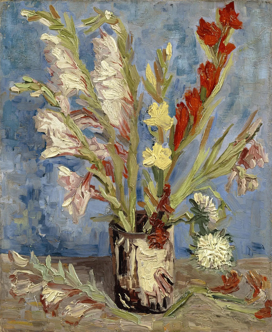 Vas med gladioler och kinesiska asters - Vincent van Gogh