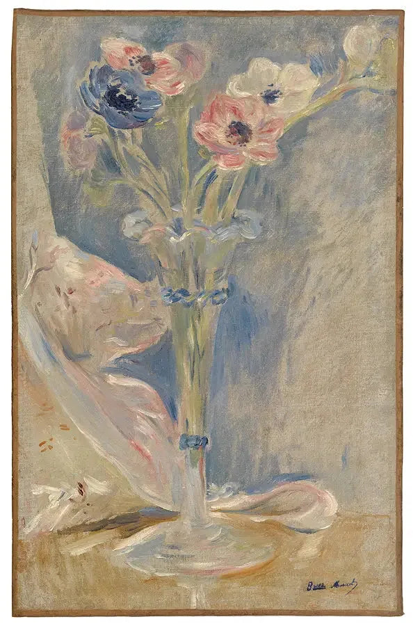 Vas med anemoner och godispåse - Berthe Morisot