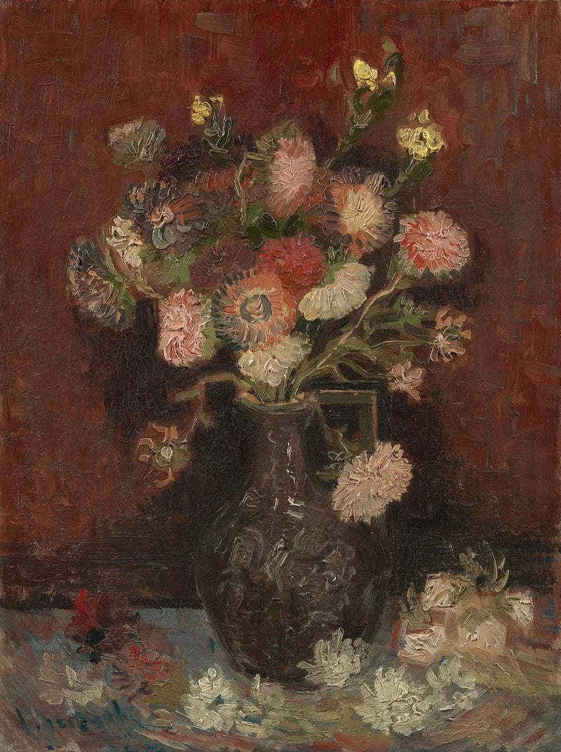 Vas med kinesiska astrar och gladioler - Vincent van Gogh