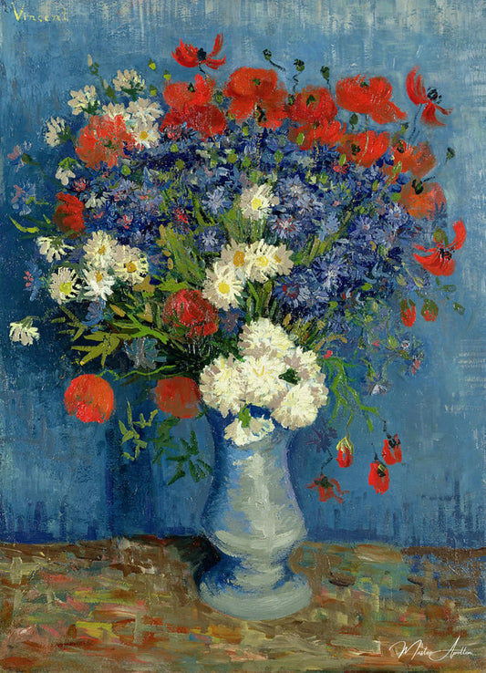 Vase avec Coquelicots et Bleuets - Van Gogh - Reproductions de tableaux et peintures haut de gamme