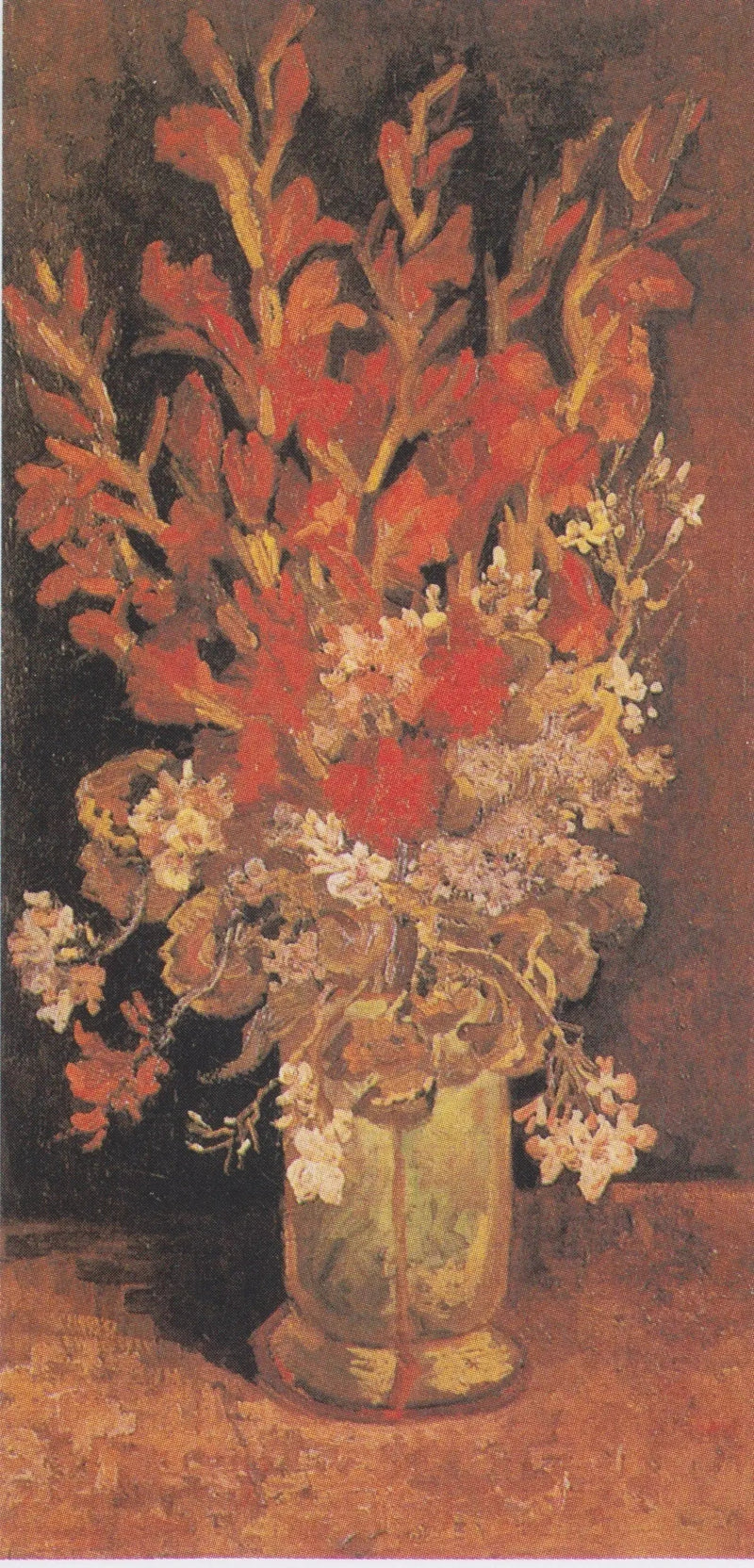 Vas med gladioler och nejlikor - Vincent van Gogh