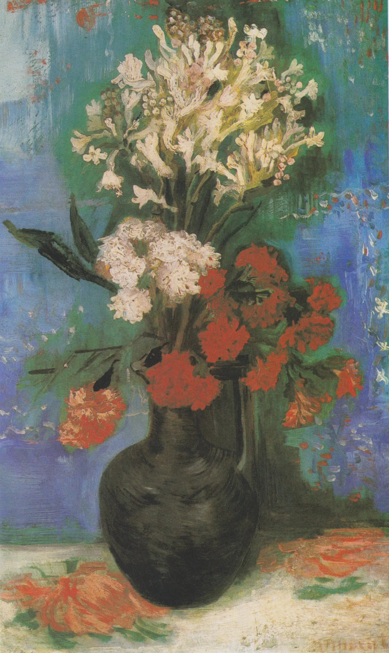Vas med nejlikor och andra blommor - Vincent van Gogh