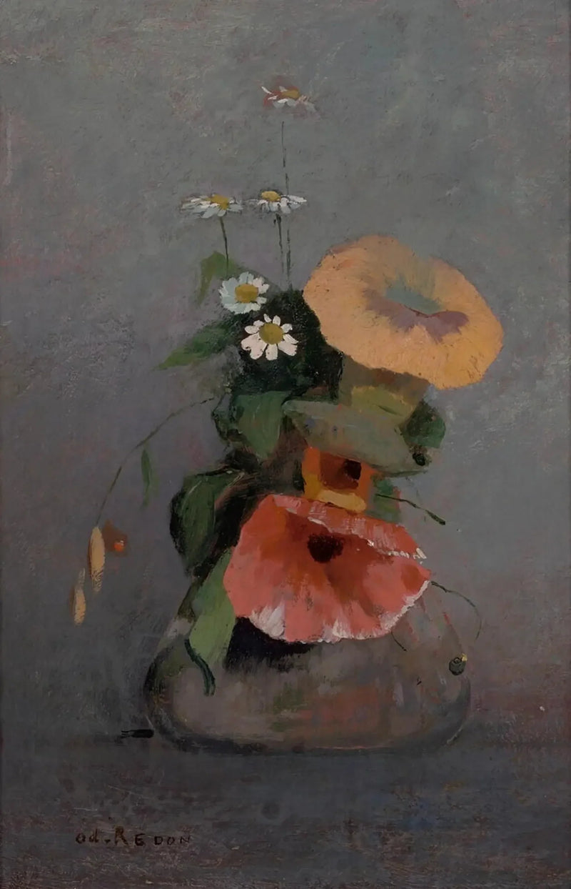 Vas med klockranka och kamomill - Odilon Redon