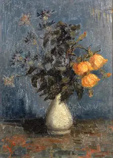 Vit vas med rosor och andra blommor - Vincent van Gogh