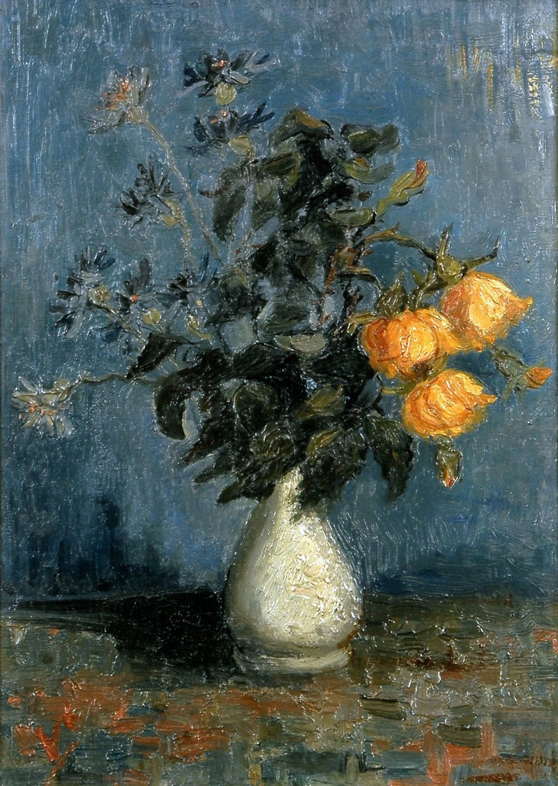 Vit vas med rosor och andra blommor - Vincent van Gogh
