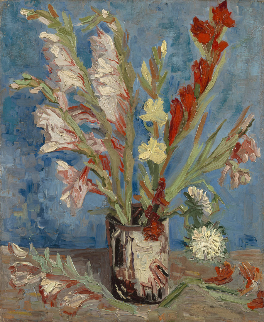 Vas med gladioler och kinesiska asters - Vincent van Gogh