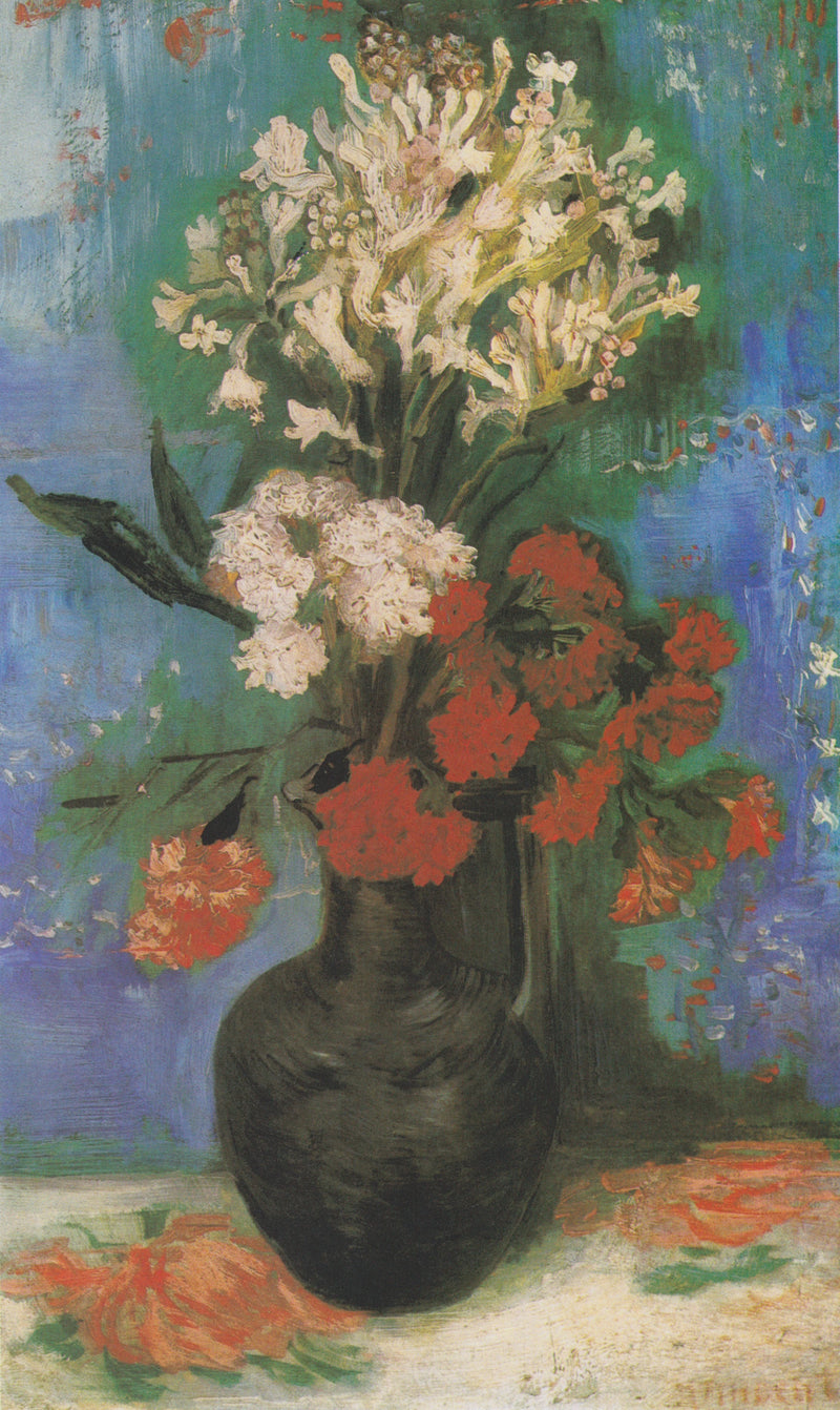 Vas med nejlikor och andra blommor - Vincent van Gogh