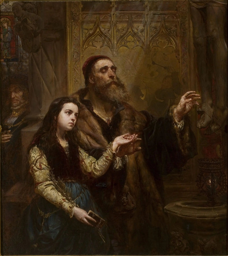 Veit Stoss, blind, med sitt barnbarn - Jan Matejko