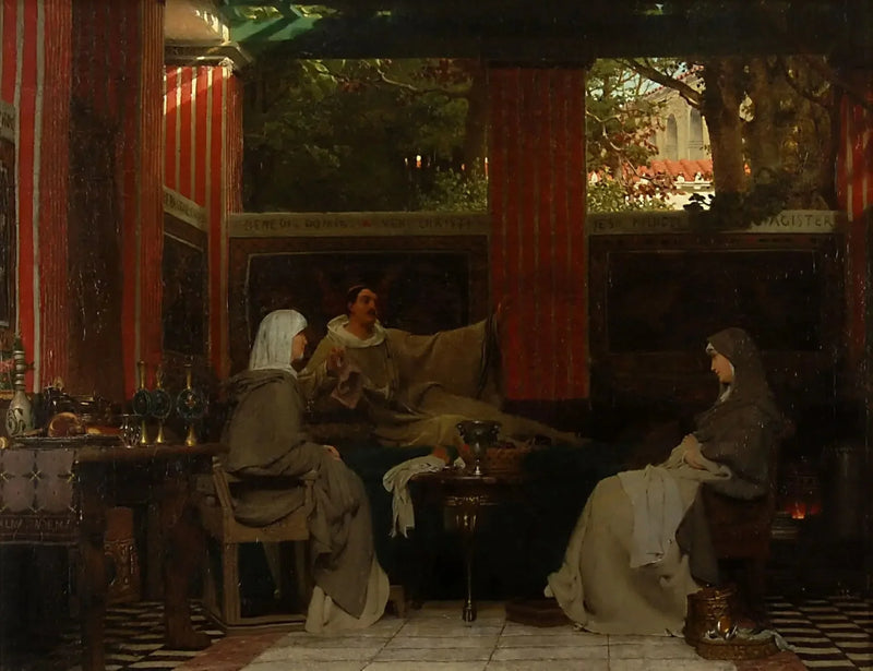 Venantius Fortunatus reciterar sina verser för Radagonda VI och för abbedissan av klostret i Poitiers - Lawrence Alma-Tadema