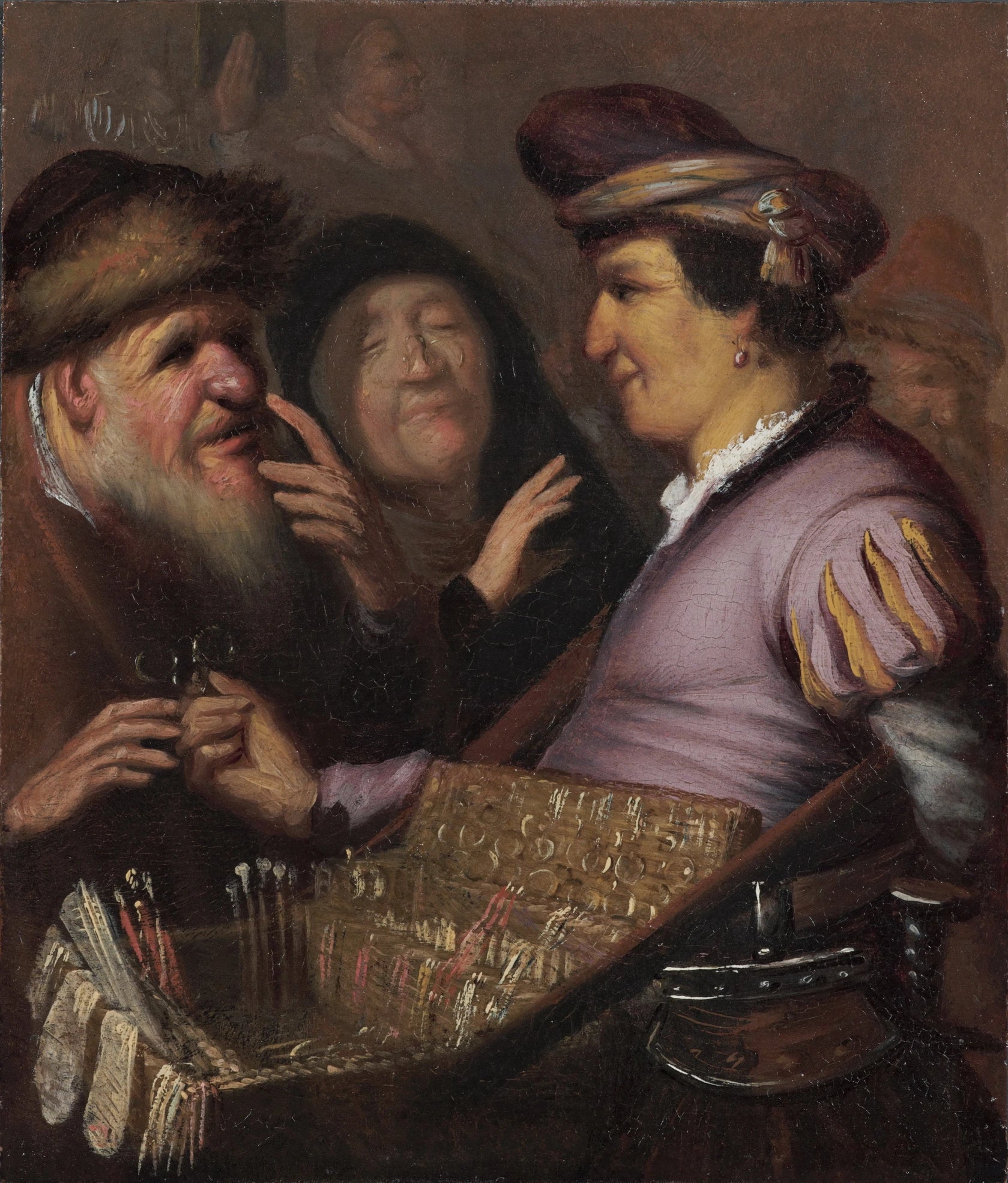 Le Vendeur de lunettes, allégorie de la Vue — Rembrandt, vers 1624, Museum De Lakenhal