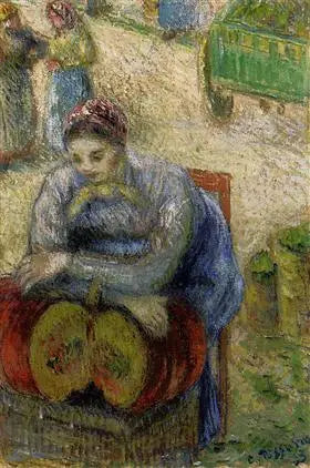Pumpaförsäljerska på marknaden - Camille Pissarro