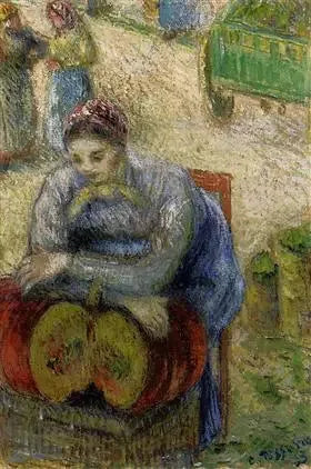 Pumpaförsäljerska på marknaden - Camille Pissarro